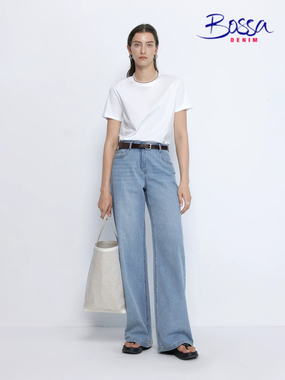 Natural Denim Straight-Leg Jeans