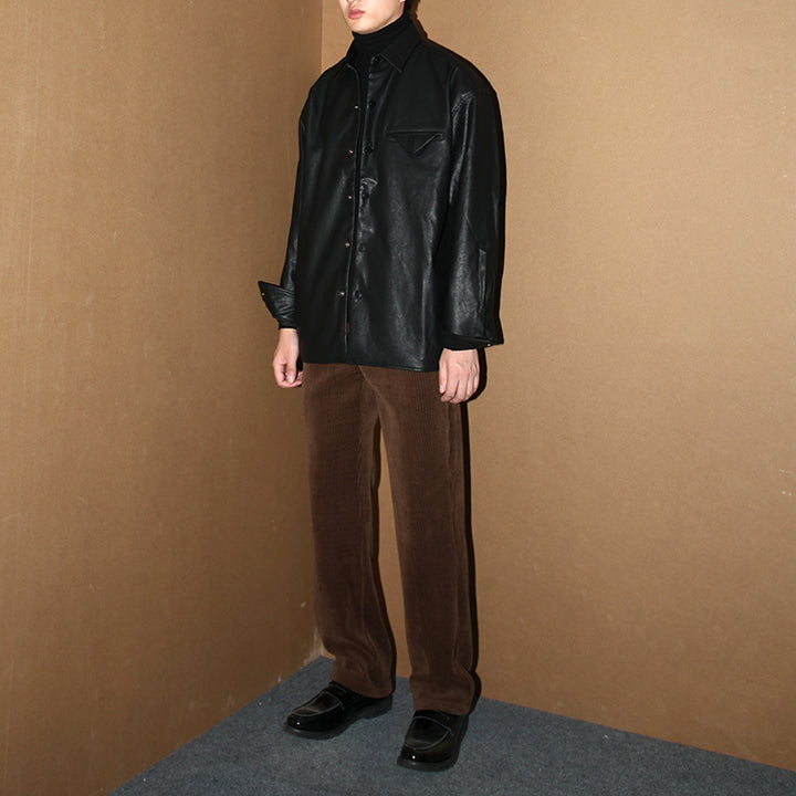 Vegan Leather Overshirt