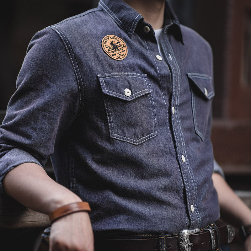 Embroidered Denim Shirt