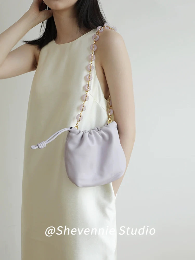 Pearl Chain Bucket Bag