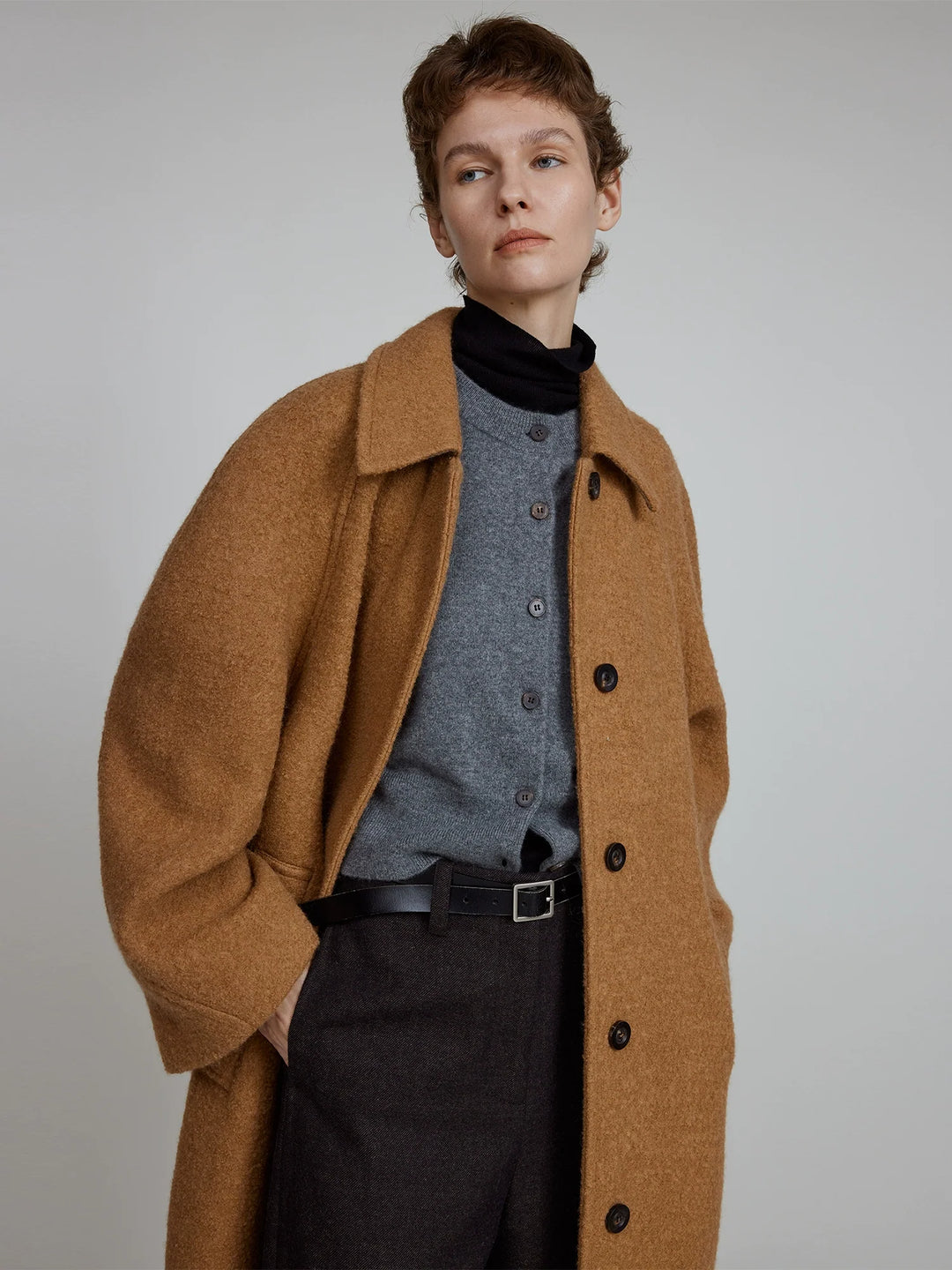 Shearling Raglan Coat