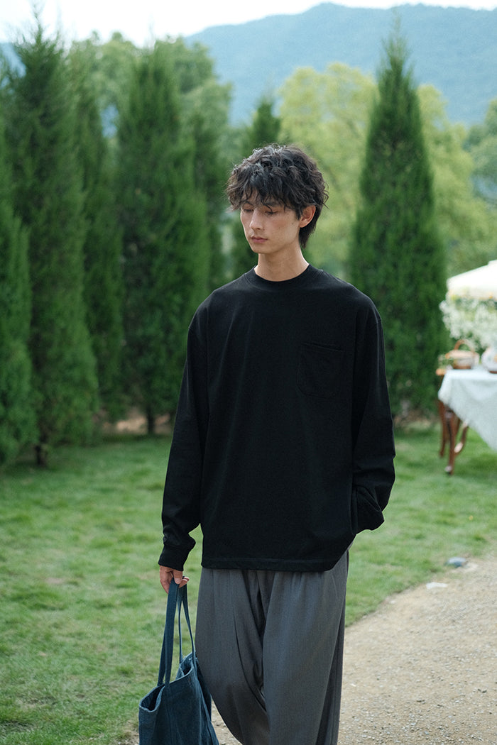 Japanese Collar Long-Sleeved Tee