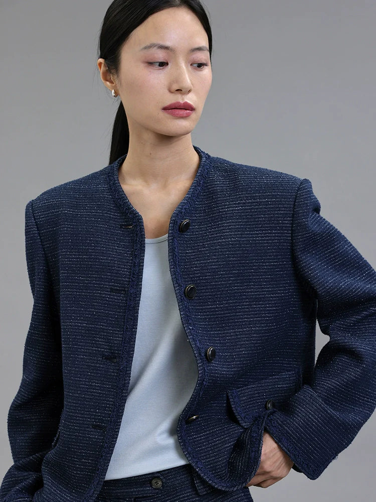 Natural Tweed Knit Jacket