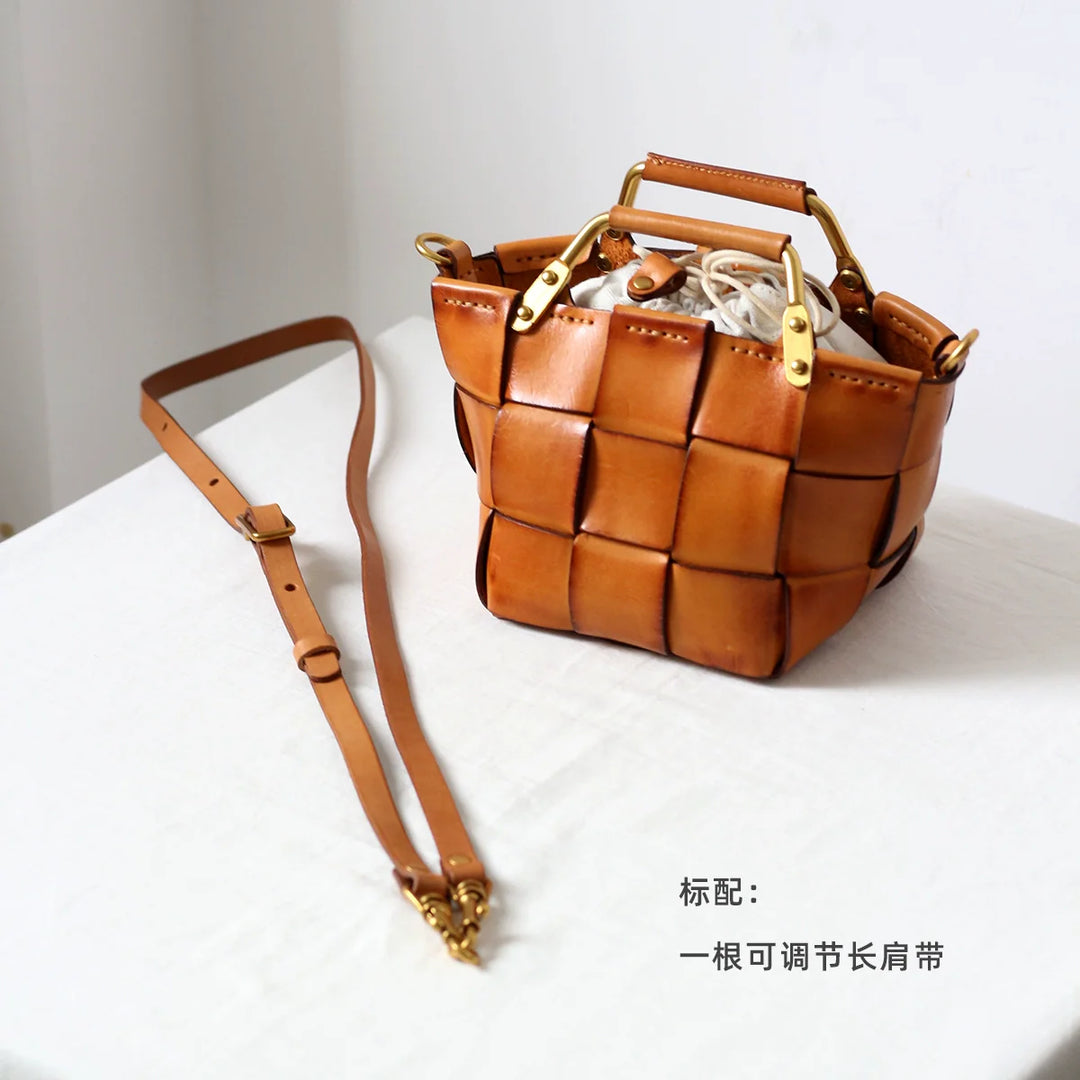 Leather Woven Mini Bag