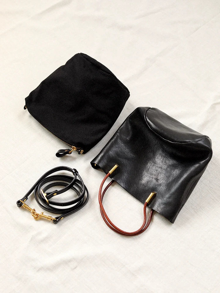 Soft Leather Bucket Bag