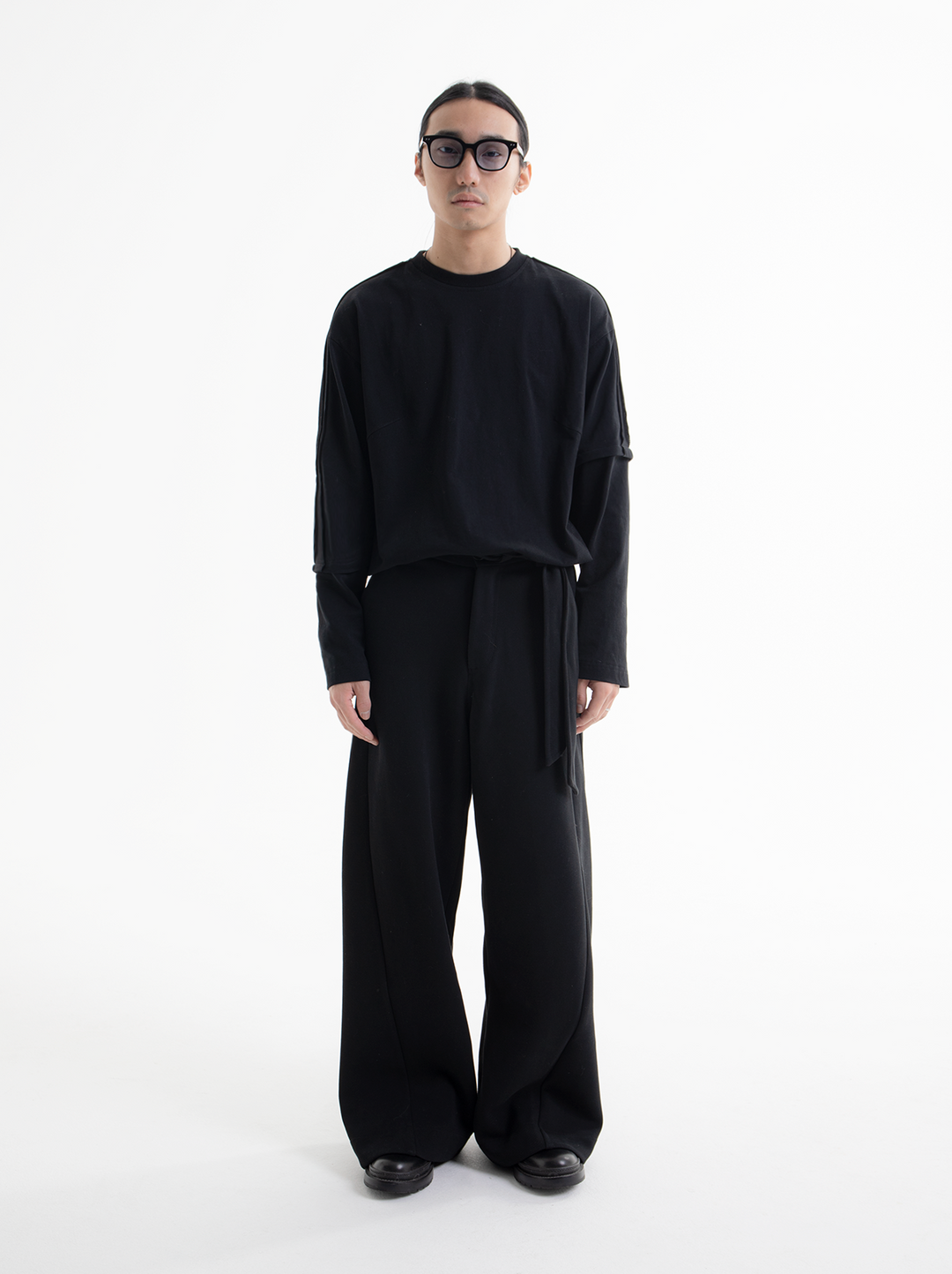 Belted A-Line Pants