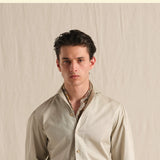 Men's Italian Pure Cotton Waterfall Pleats Shirt - Handmade Three-Step Process with Spread Collar Long Sleeve Luxurious Oversized Shirt