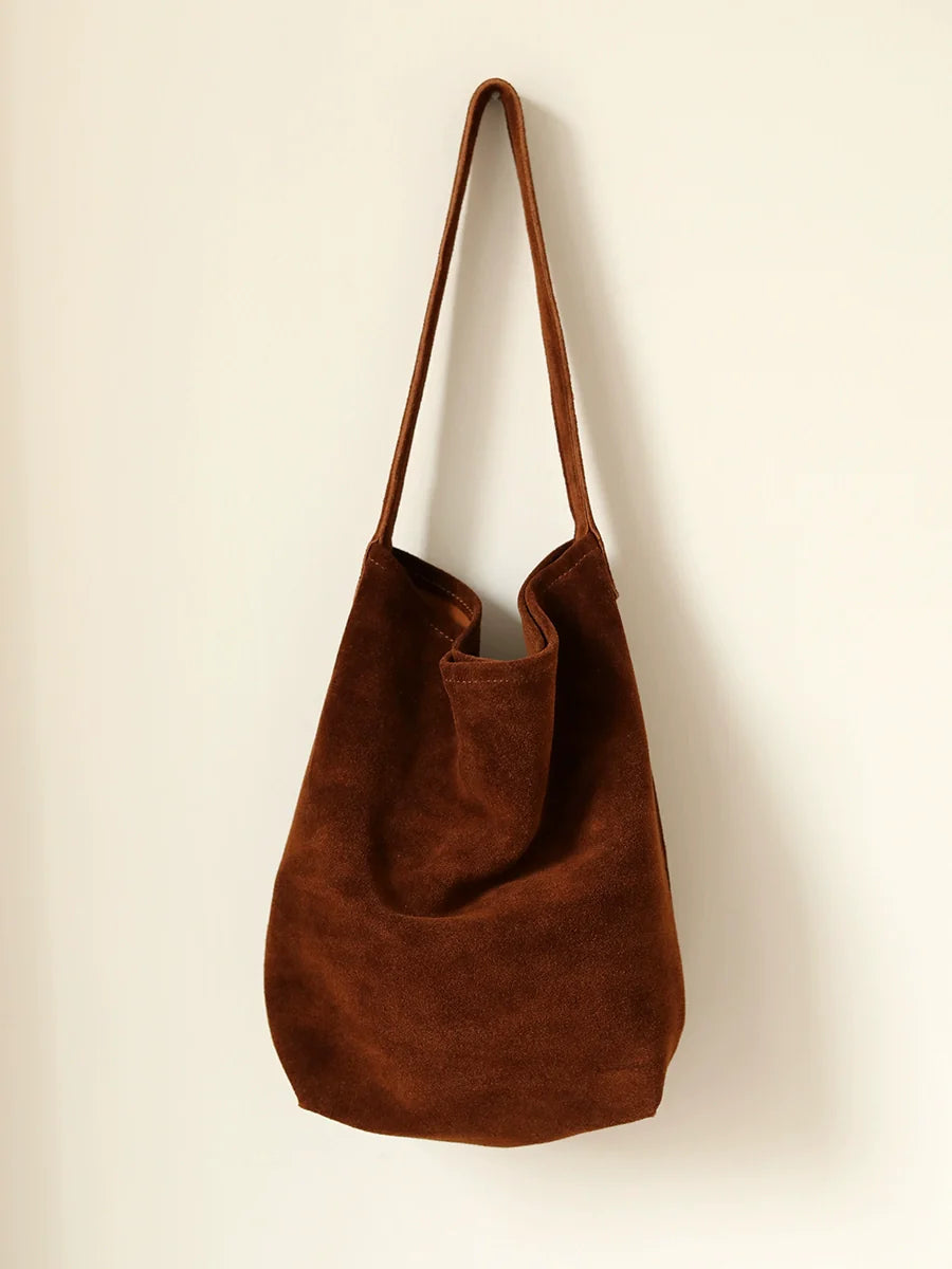 Suede Bucket Shoulder Bag