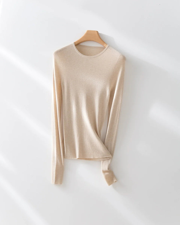 Natural Wool Scoop Neck Sweater