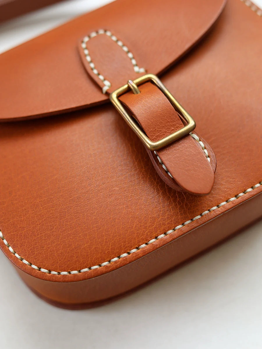 Saddle Brown Leather Crossbody