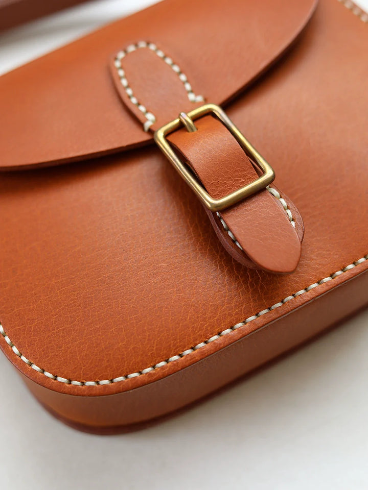 Saddle Brown Leather Crossbody