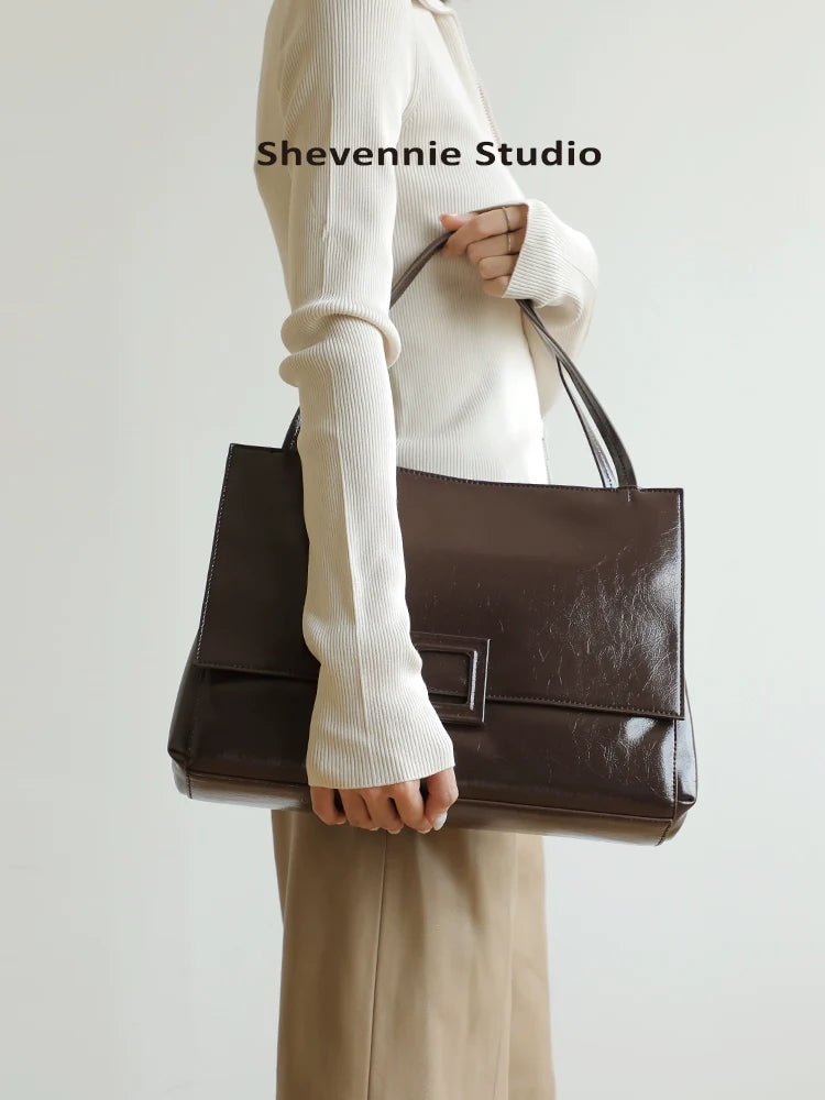 Sophia Leather Shoulder Tote