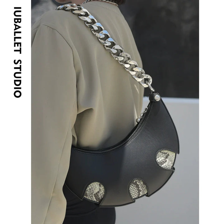 Leather Crescent Saddle Bag