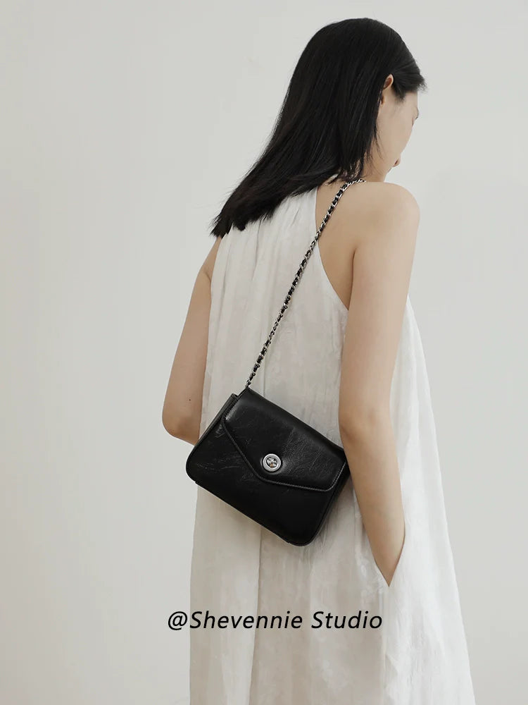 Cowhide Chain Crossbody