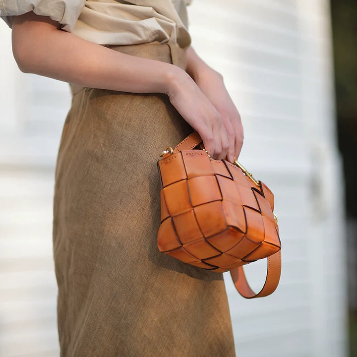 Leather Woven Mini Bag