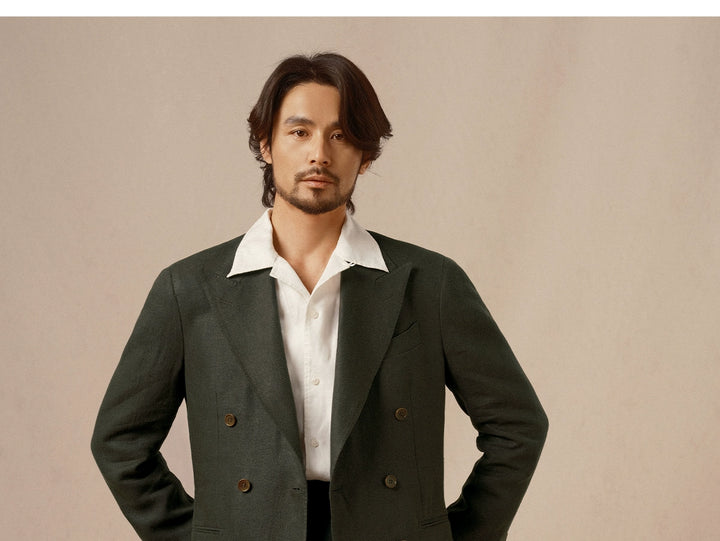 Linen Double-Breasted Blazer