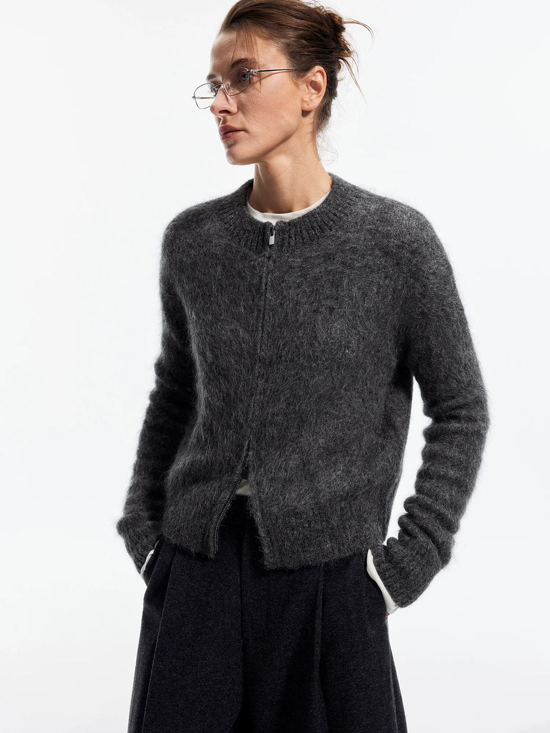 Alpaca Zipper Cardigan