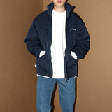 Multi-Pocket Winter Cotton Jacket - Stand-Up Collar Style