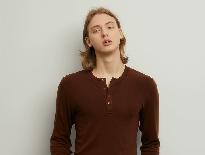 Symmetrical Brown Base Layer Tee