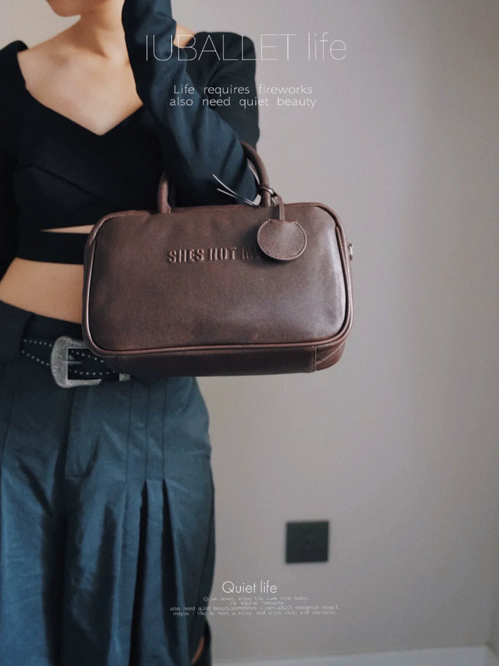 Luxe Leather Square Handbag