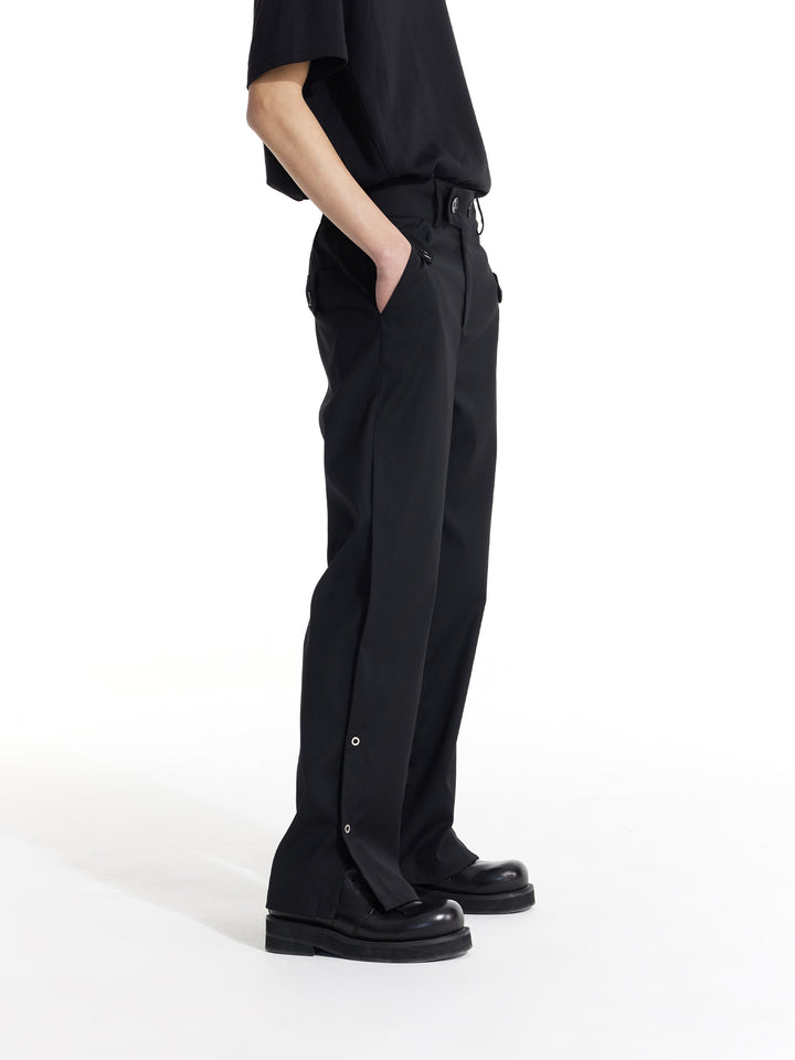 Buttoned Straight Trousers