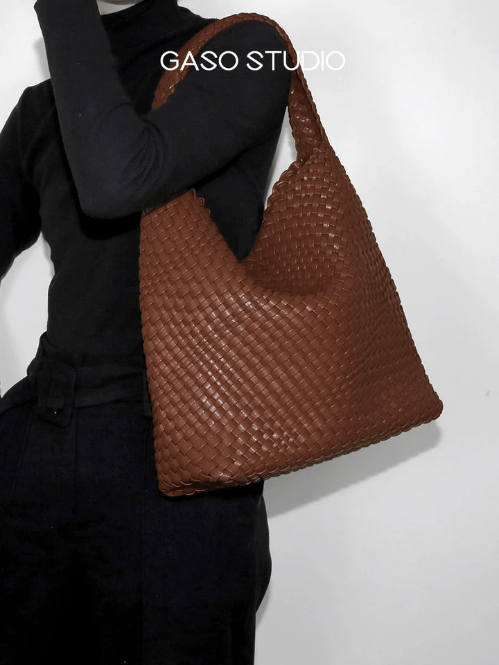 Plaited Leather Tote