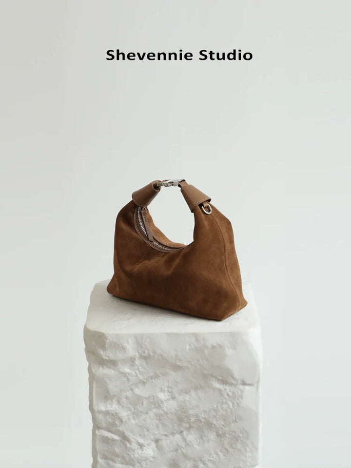 Suede Buckle Tote