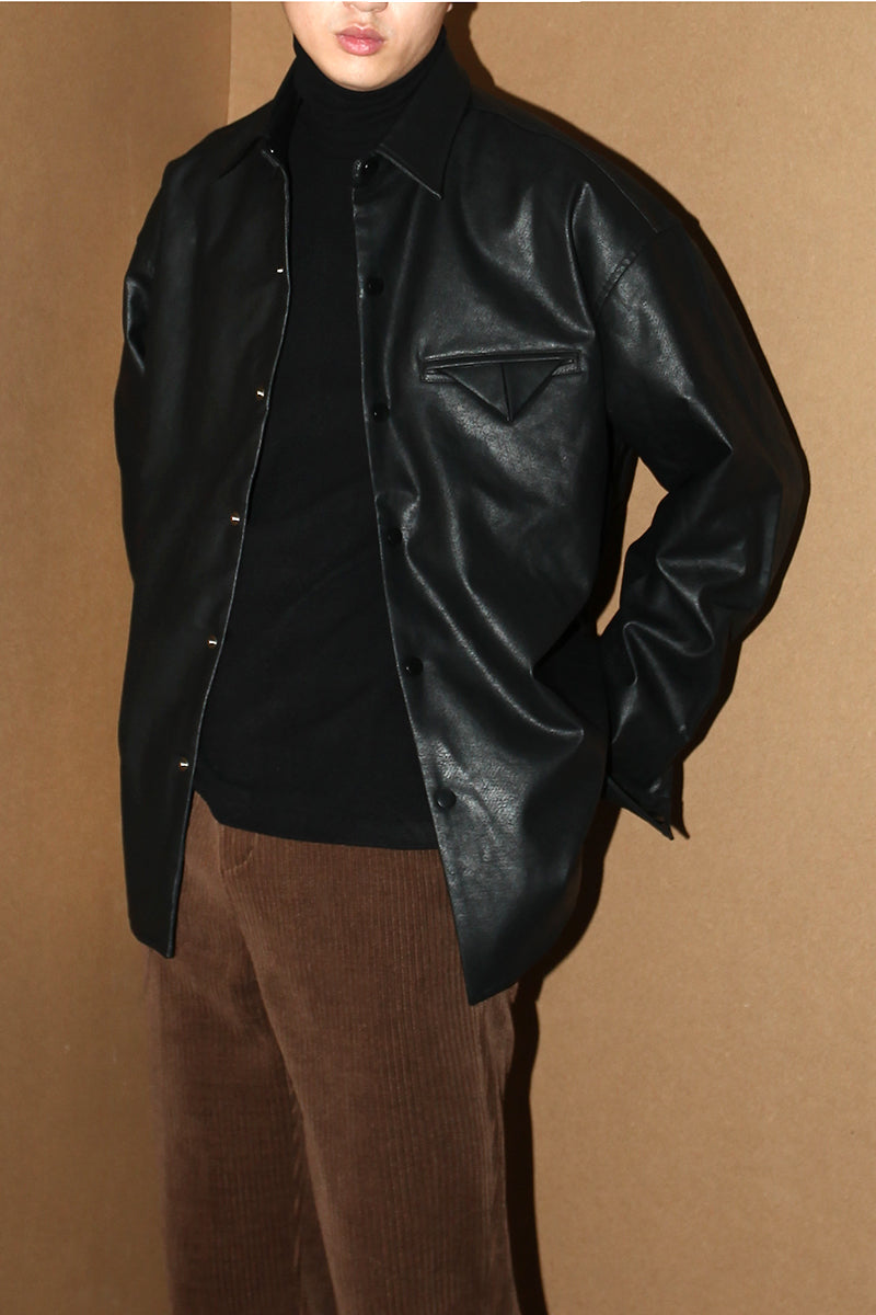 Vegan Leather Overshirt