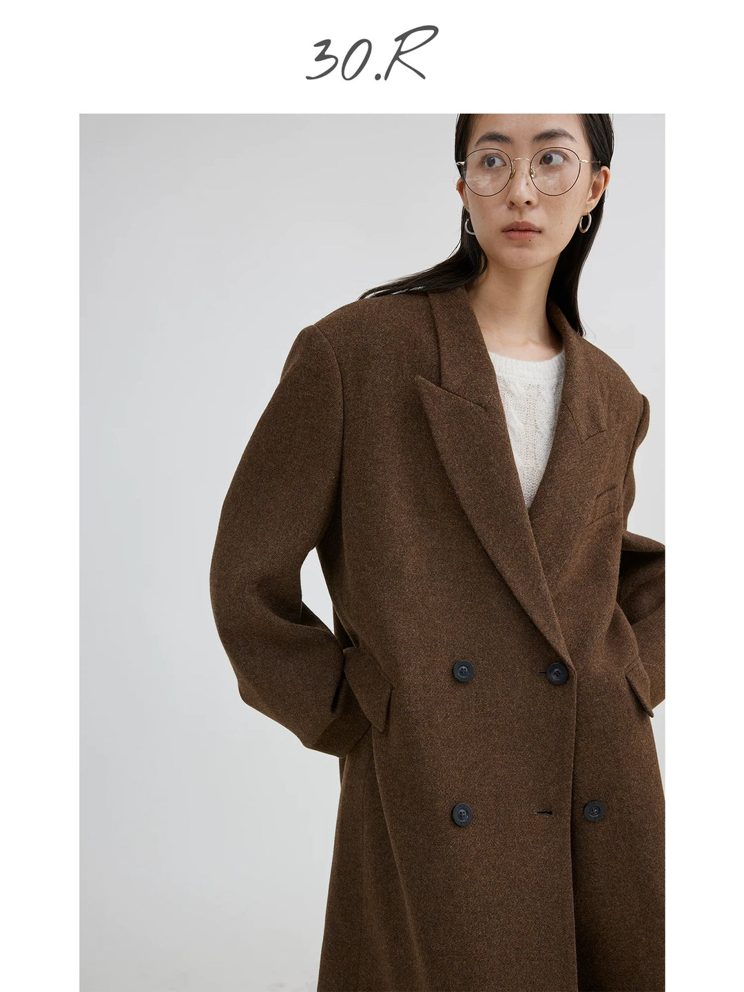 Walnut Plaid Wool Coat