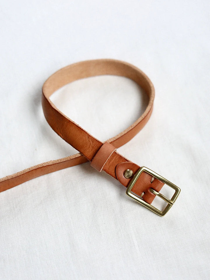 Brass Pin Leather Belt