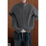 Korean Style Thick Wool Turtleneck Cardigan Jacket for Men
