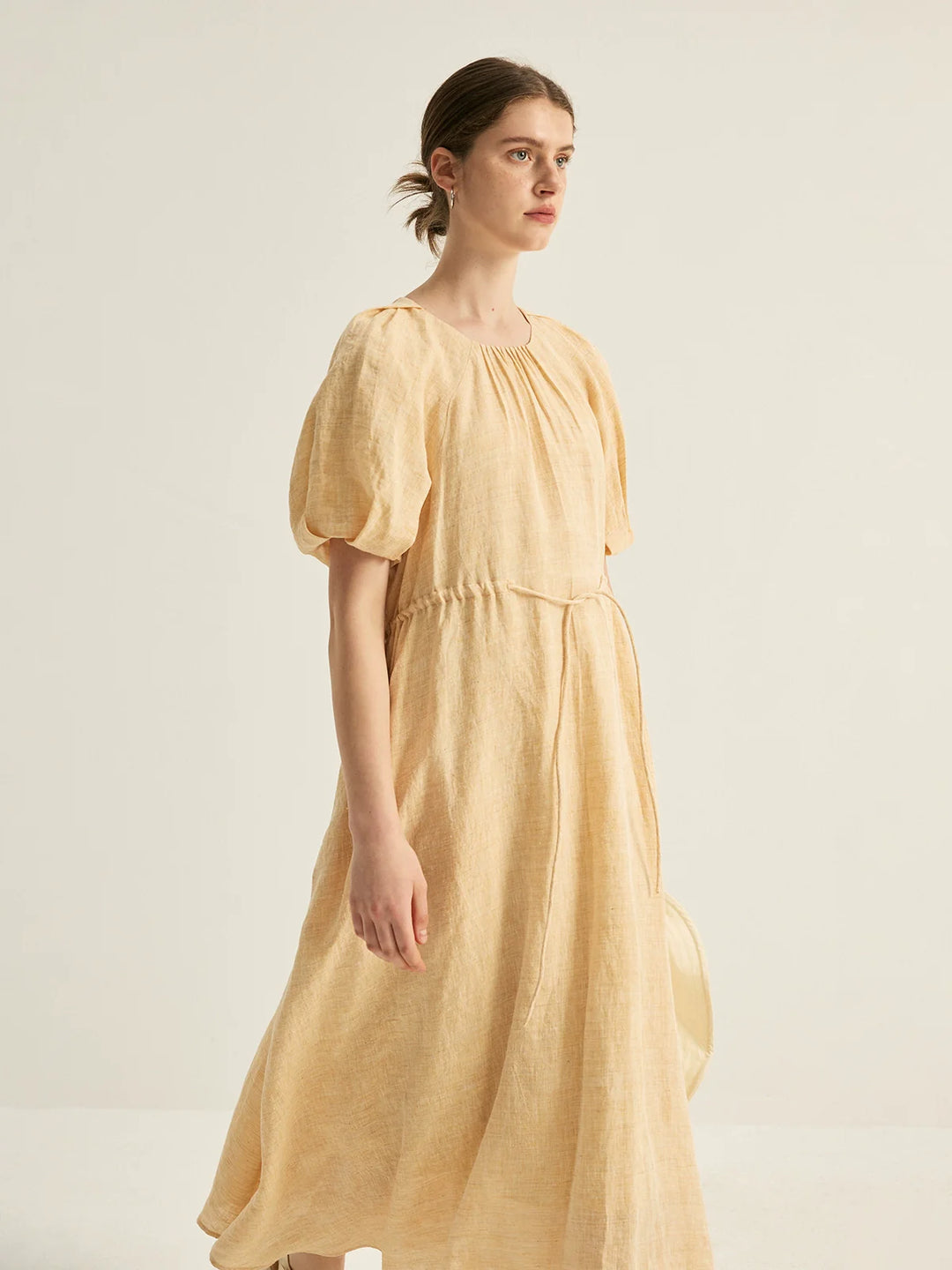 Linen Puff Dress