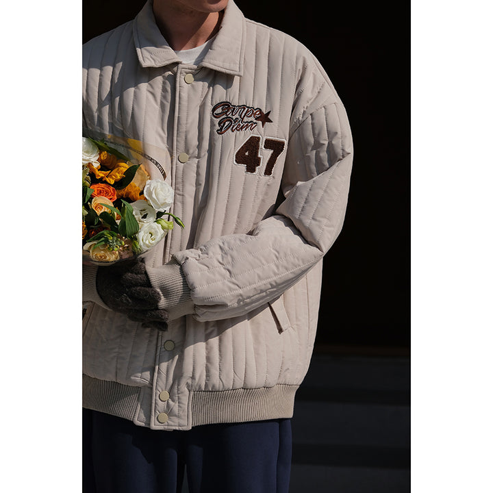 Vertical Stripes Baseball Jacket