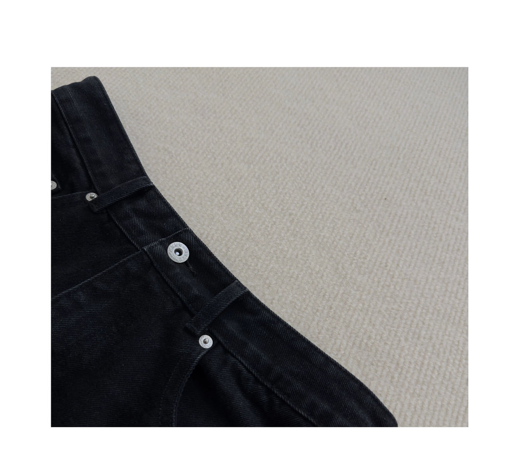 Washed Black-Grey Flared Jeans