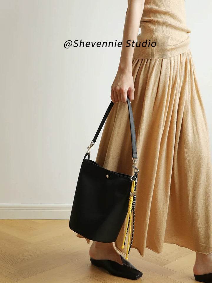 Nylon Belted Bucket Bag