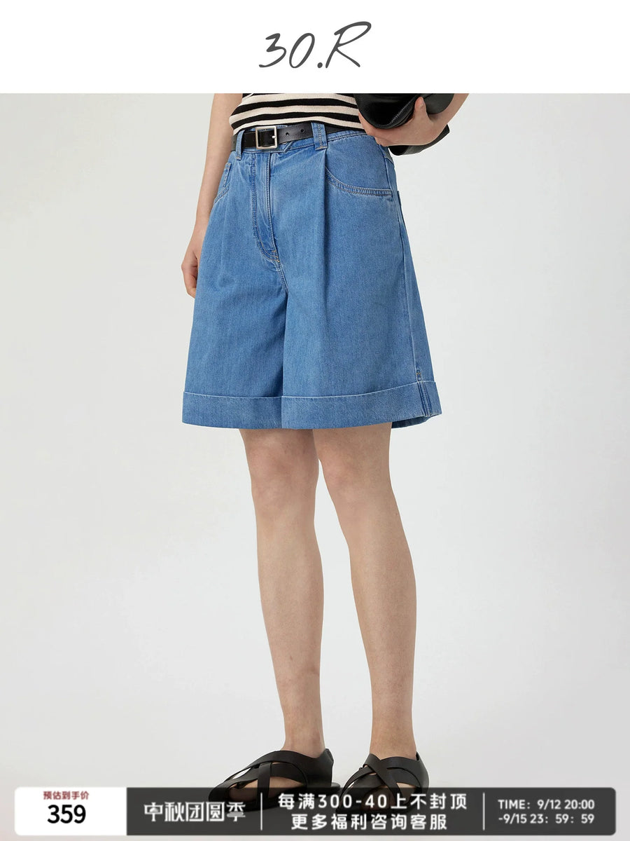 Denim A-Line Shorts