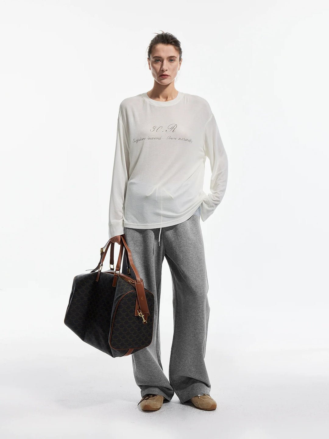 Light Gray Elastic Sweatpants