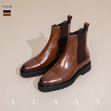 Retro High-Top Genuine Leather Chelsea Boots - Elevate Your Style with Handcrafted British Sophistication
