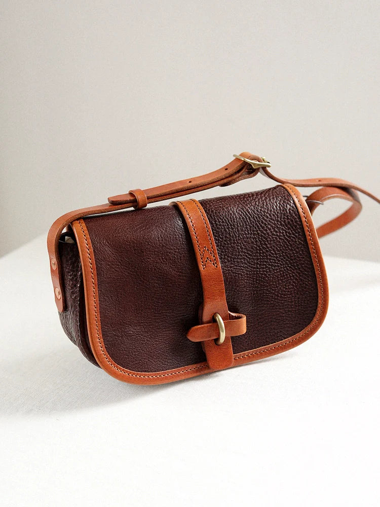 Oil Wax Leather Saddle Bag