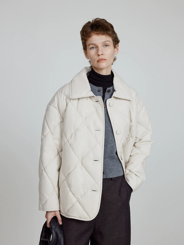 Sheepskin Diamond Down Jacket