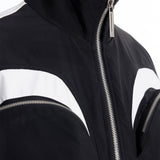 Black & White Stitching Zipper Embroidery Jacket - Unisex