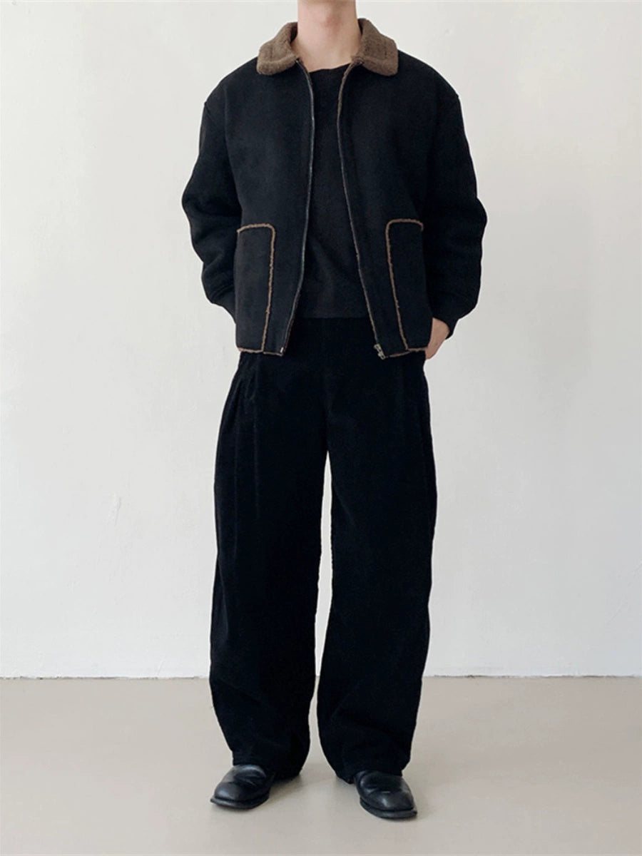 Pleated Corduroy Trousers