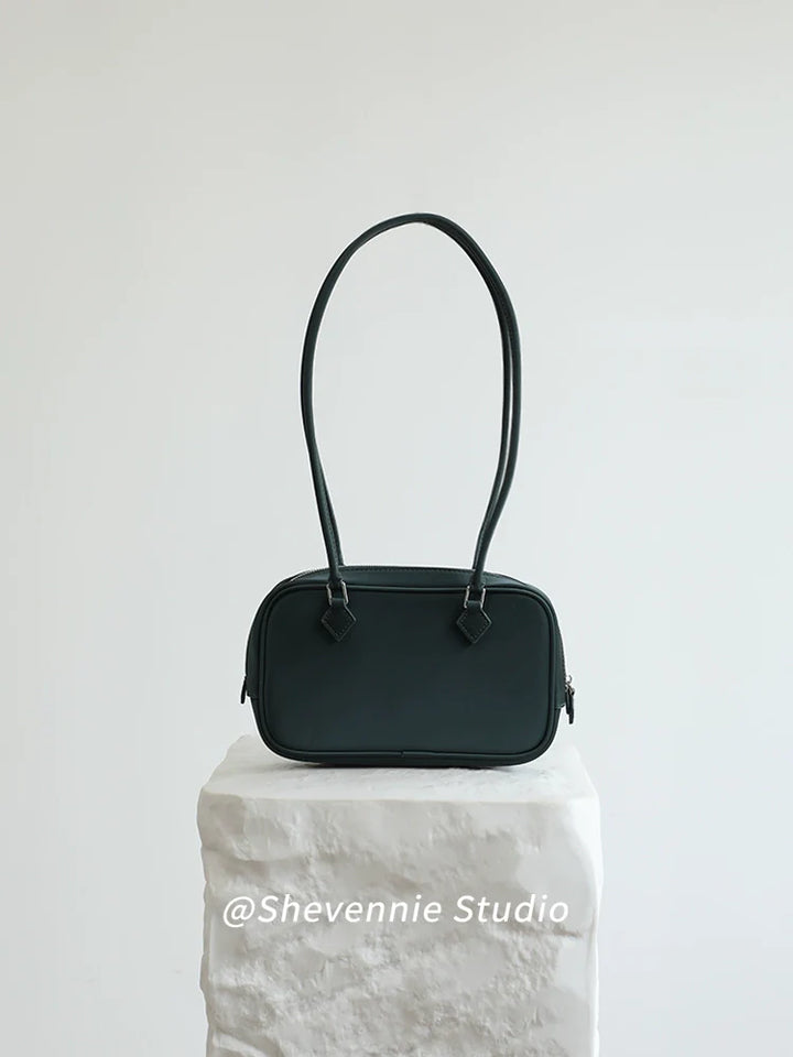 Silk Leather Boston Bag