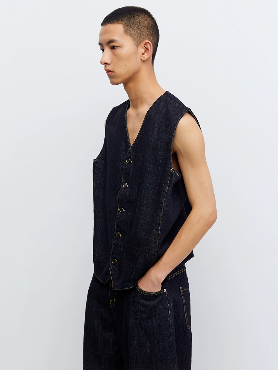 Oversized Vintage Denim Vest