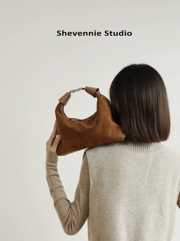 Suede Buckle Tote