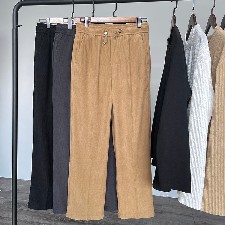 Retro Corduroy Wide-Leg Pants - Autumn Fashion Trend