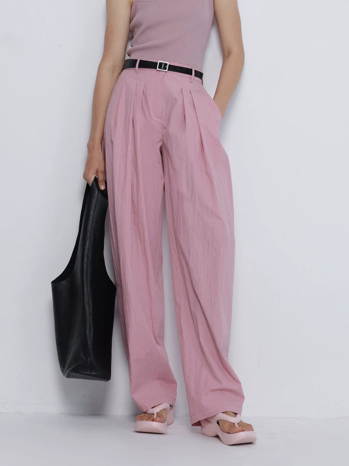 Natural Pleated Trousers