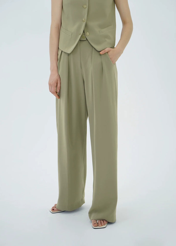 Triacetate High-Waist Draped Pants