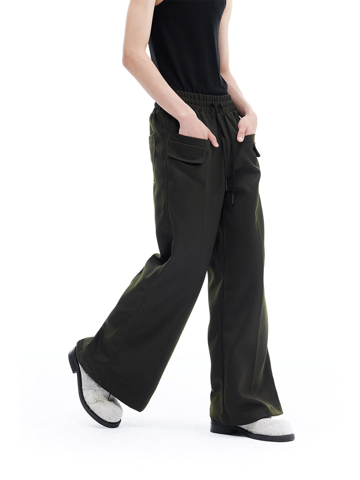 Wide-Leg Slit Trousers