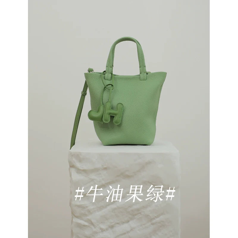 Genuine Leather Bucket Bag